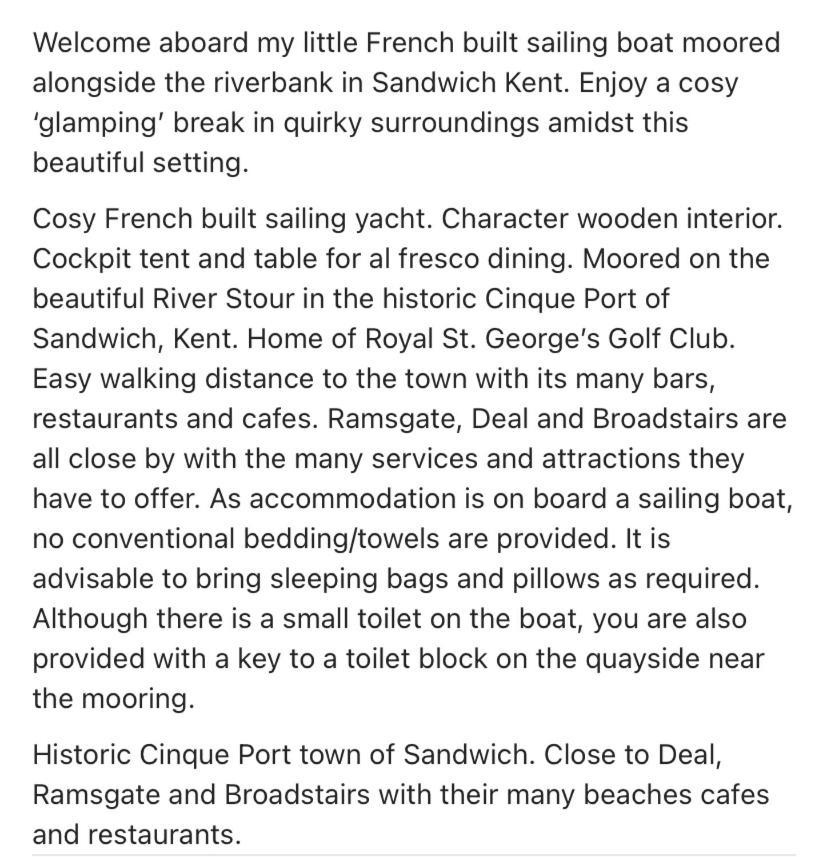 Cosy Sailing Boat Glamping Accommodation On The River In แซนด์วิช ภายนอก รูปภาพ